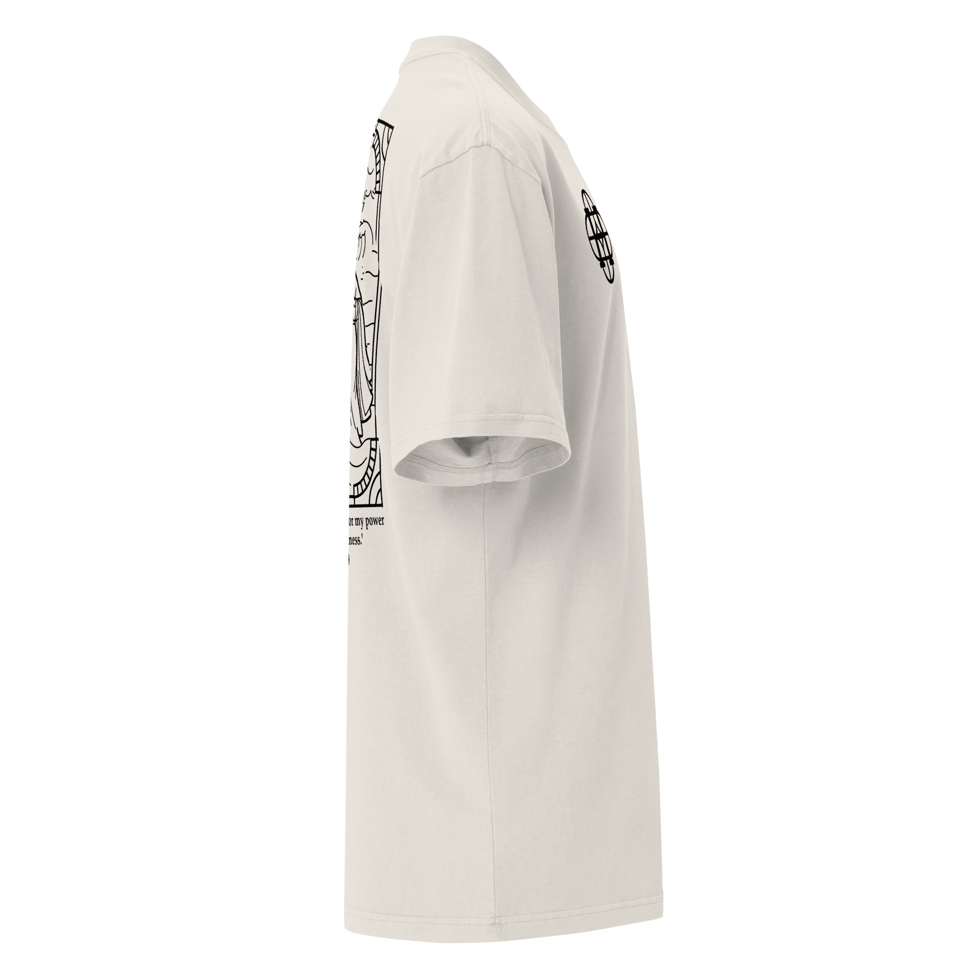 oversized “my grace is sufficient” tee – 2 corinthians 12:9 (white bone)